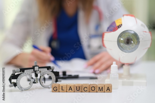 Obraz na płótnie A detailed depiction emphasizing the importance of glaucoma exams and awareness in eye care for better health w salonie