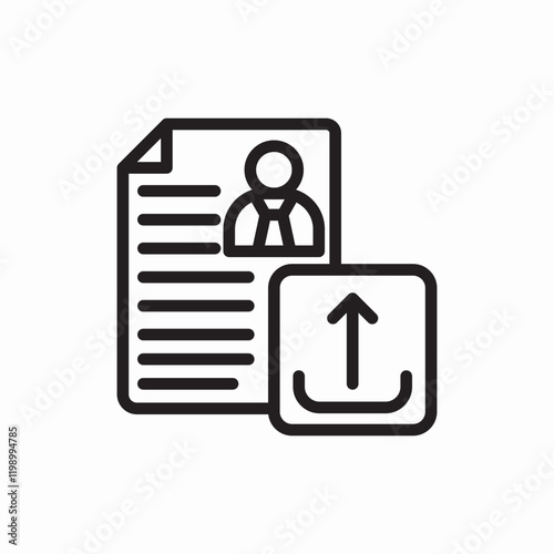 Profile upload resume document icon vector sign