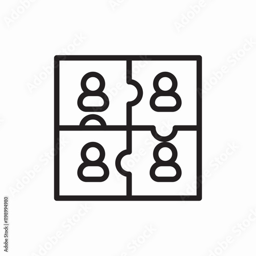 Corporate team structure organization icon vector sign