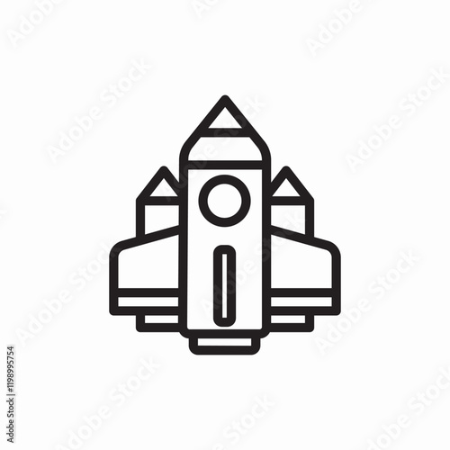 Space rocket launch startup icon vector sign