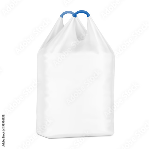 Flexible two loop big bag mockup. High realistic. Vector illustration isolated on white background. Ready for use in presentation, promo, advertising and more. EPS10.	