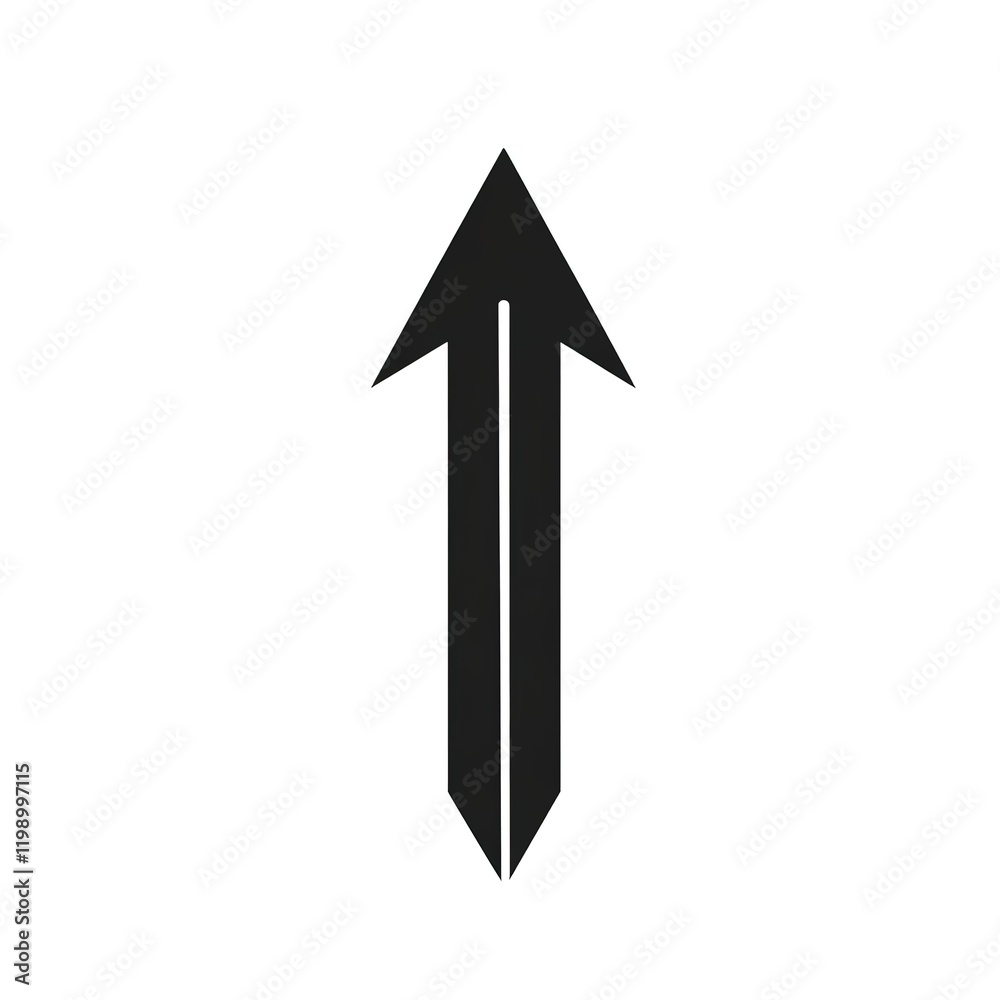 Stylized Arrowhead Icon Representing Direction or Growth Stylized Arrowhead Icon Representing Direction or Growth