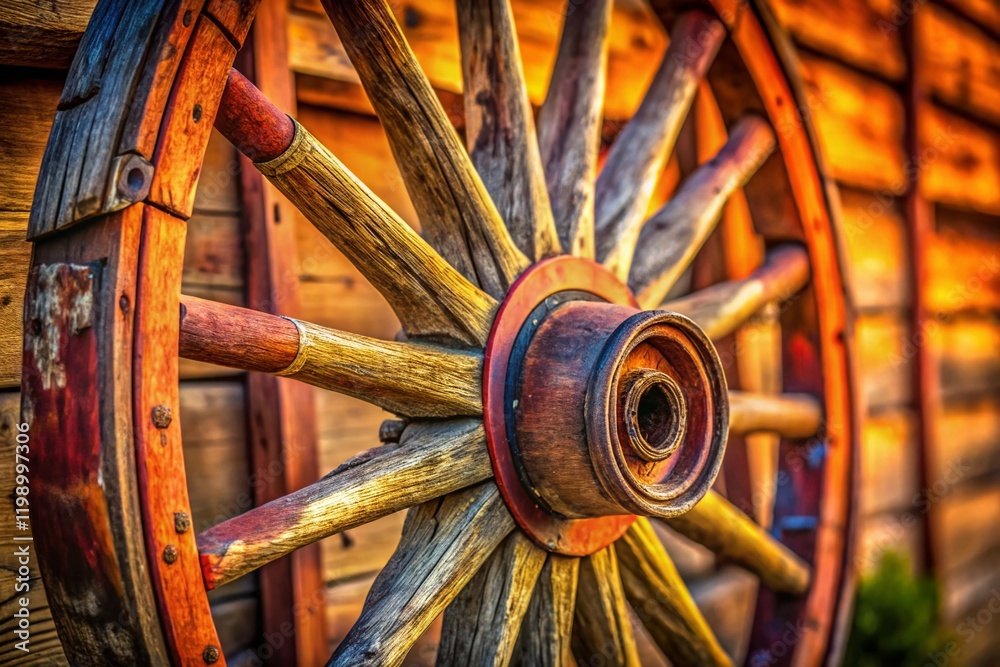 Antique Wagon Wheel Old Number, Copy Space, Photograph Antique Wagon Wheel Old Number, Copy Space, Photograph