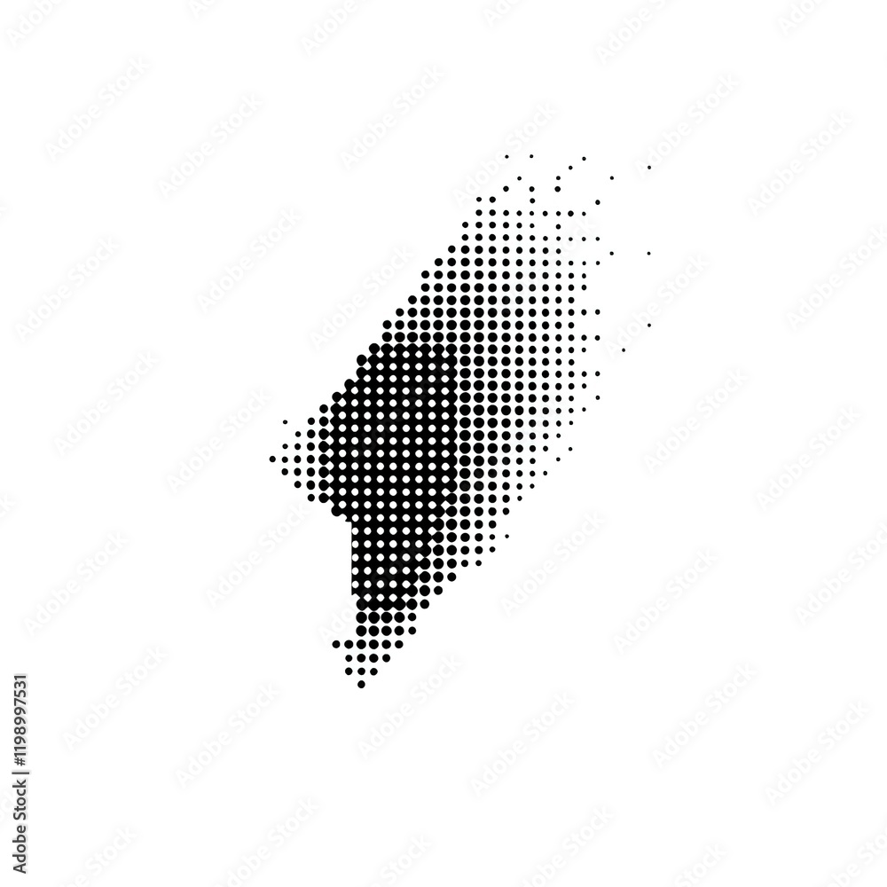 Abstract Upward Arrow Symbol in Halftone Style Abstract Upward Arrow Symbol in Halftone Style