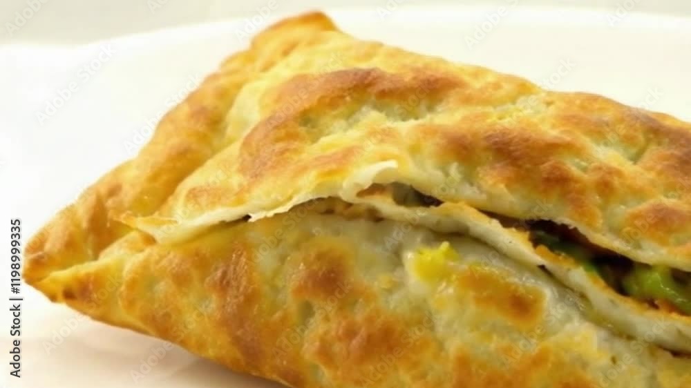 Detailed Macro of Samosa Crust with Steam Detailed Macro of Samosa Crust with Steam
