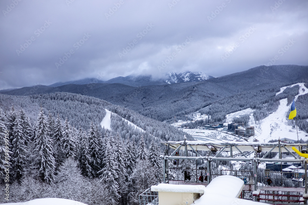 Obraz premium Mountain landscape in the winter day