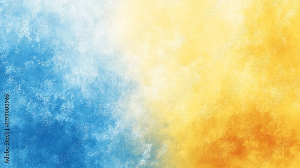 Fototapeta premium Blue Yellow Gradient, Abstract Clouds Background, Bright Color Blend, Wall Art Texture, Modern Home Decor, Digital Print