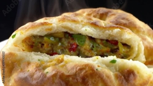 Wallpaper Mural Extreme Close-Up of Samosa Golden Crust Torontodigital.ca