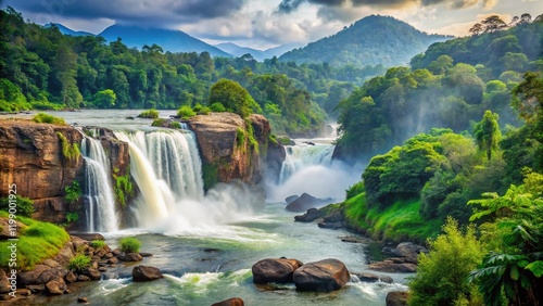 Athirappalli Waterfalls Kerala, Breathtaking Waterfall Scenery, Chalakkudi River, Thrissur, Scenic Beauty