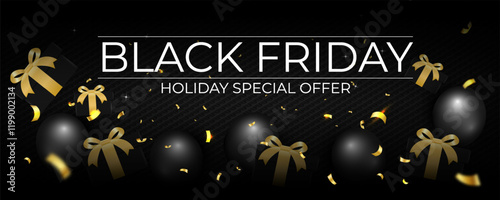 Black friday sale web banner layout design vector image