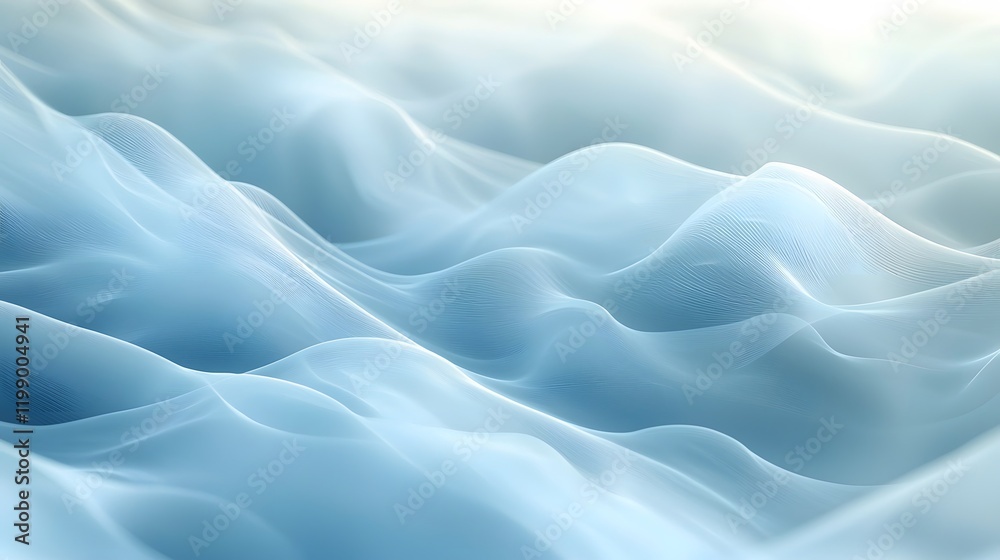 Obraz premium Light waves gently moving through a foggy background, creating a dreamlike effect