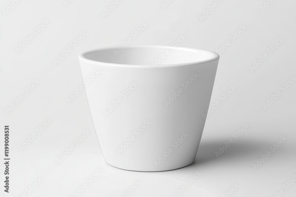 A Simple White Ceramic Planter Pot on White Background A Simple White Ceramic Planter Pot on White Background