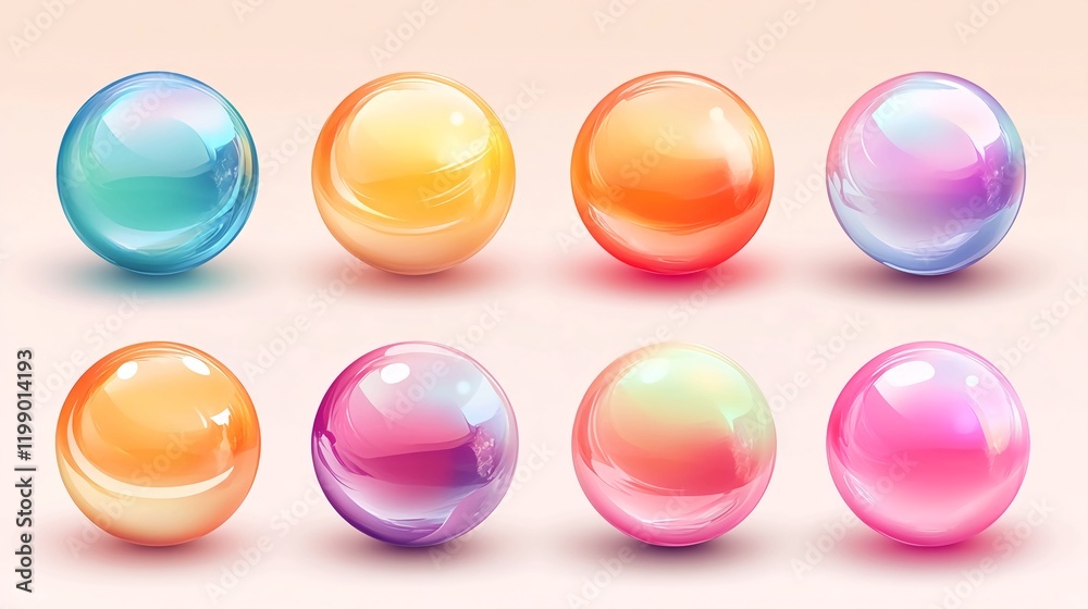 set of colorful eggs_spheres_with_a_vivid_gradient._Isolated_vecto set of colorful eggs_spheres_with_a_vivid_gradient._Isolated_vecto