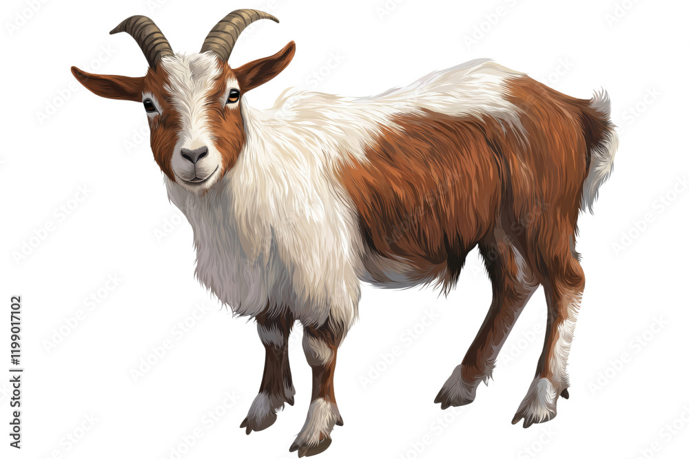 Fototapeta premium A animal from a farm, goat on isolated transparent background