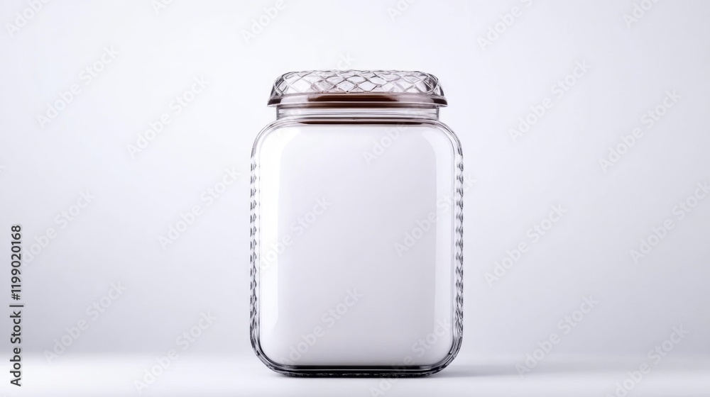 Minimalistic Glass Jar. Generative AI Minimalistic Glass Jar. Generative AI