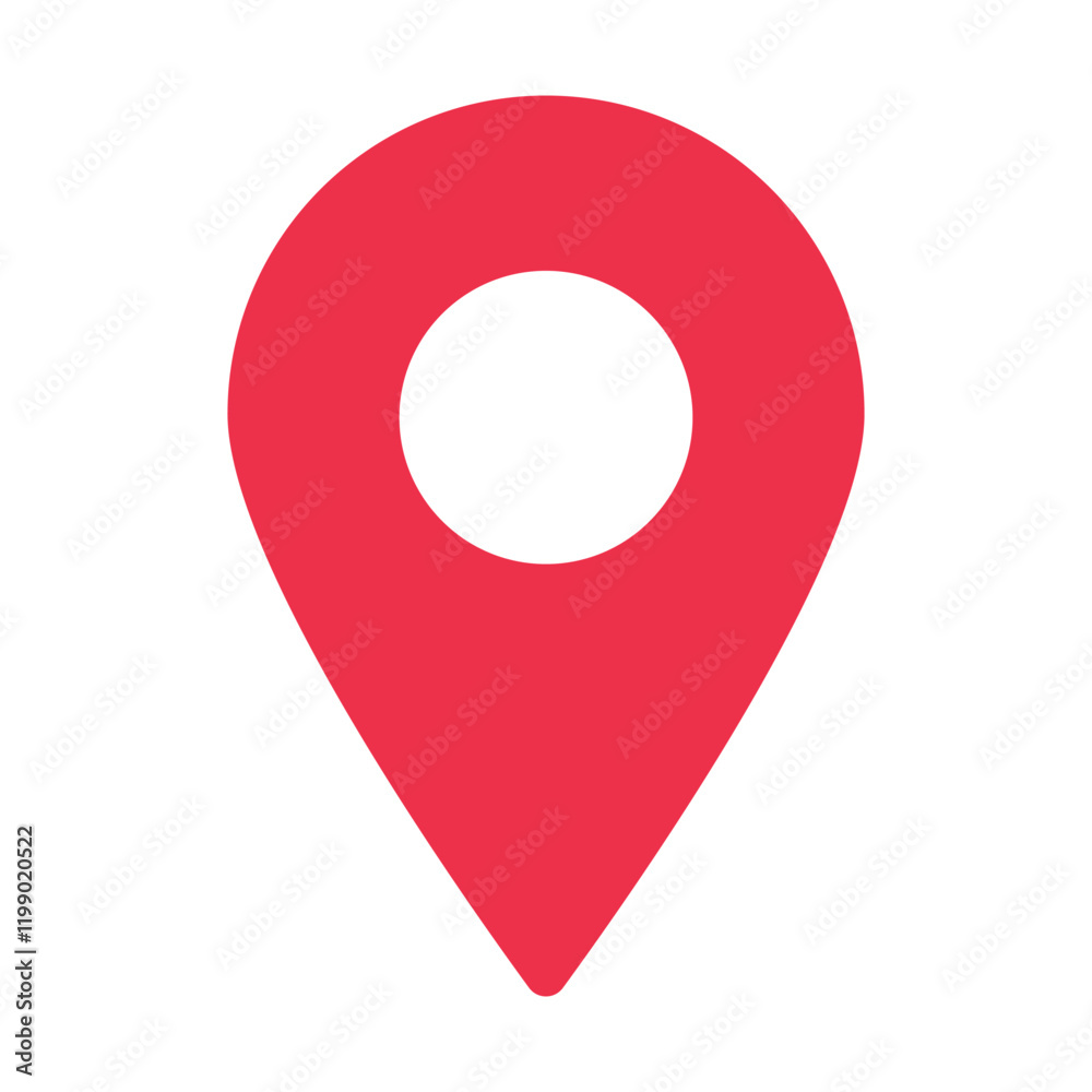 Location or map pin symbol vector illustration. Simple location icon. Map pin vector logo, locator icon