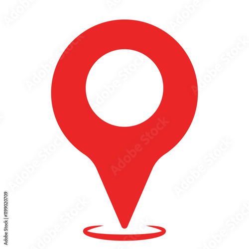 Location or map pin symbol vector illustration. Simple location icon. Map pin vector logo, locator icon