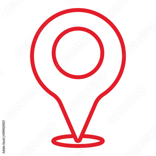 Location or map pin symbol vector illustration. Simple location icon. Map pin vector logo, locator icon