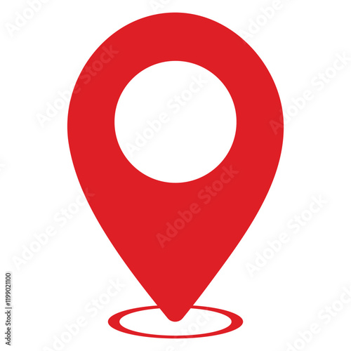 Location or map pin symbol vector illustration. Simple location icon. Map pin vector logo, locator icon