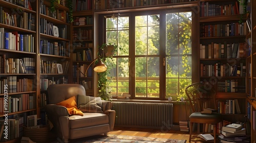 old books in a library