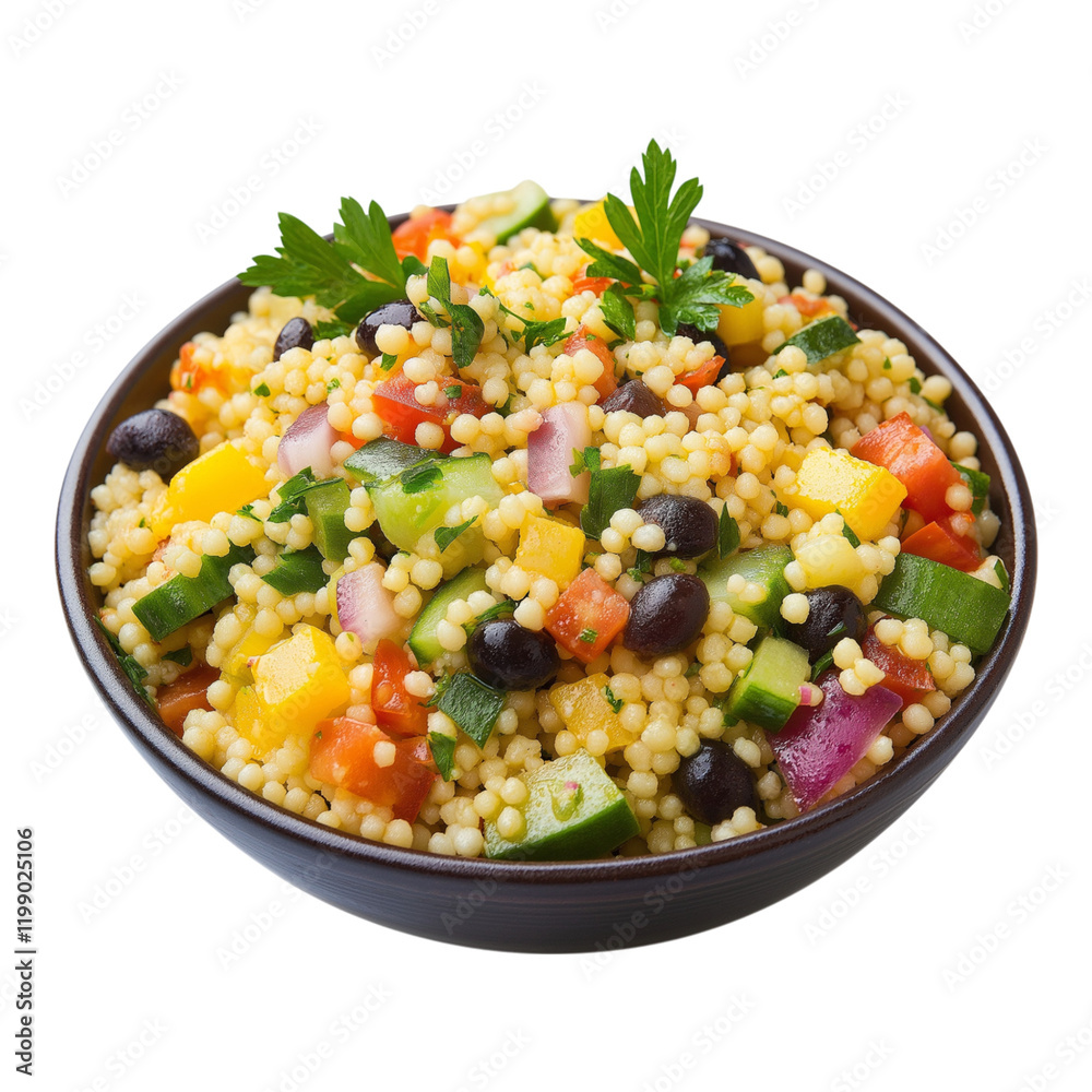 Couscous salad isolated on a white background. Couscous salad isolated on a white background.