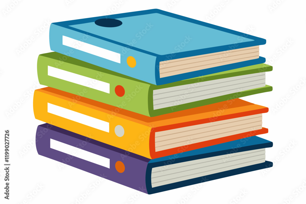 A vector stack of ring binder book or notebook isolated A vector stack of ring binder book or notebook isolated