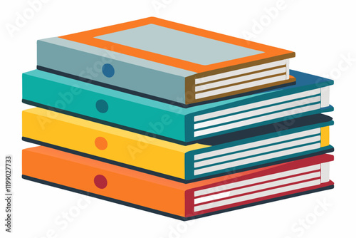  A vector stack of ring binder book or notebook isolated