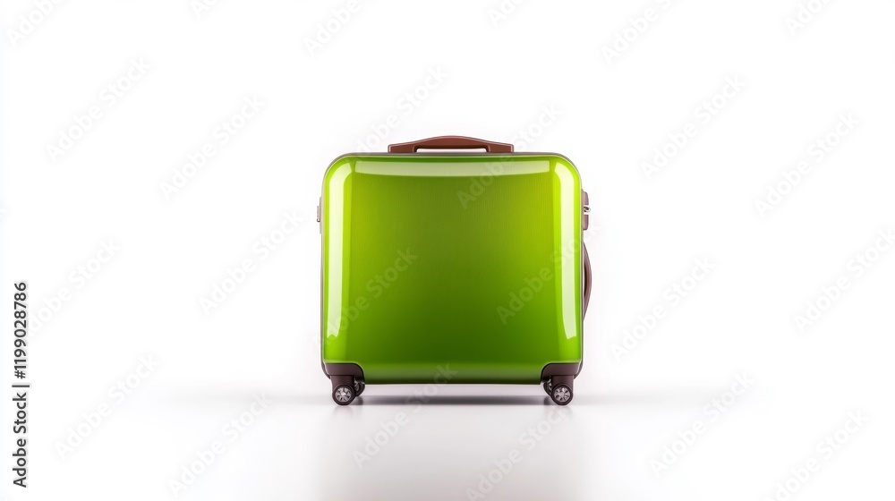 Stylish Green Luggage Isolated on White. Generative AI Stylish Green Luggage Isolated on White. Generative AI