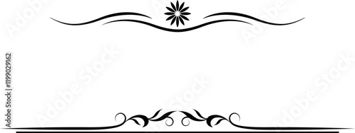 black and white set of delimiters for text, dividers
