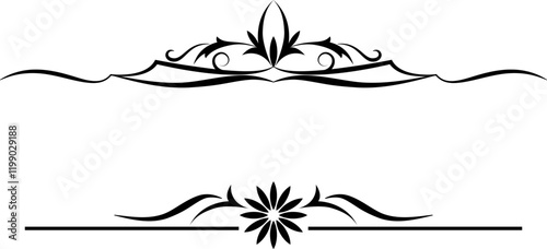 black and white set of delimiters for text, dividers