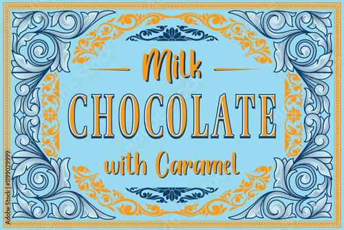 Milk chocolate - vintage decorative ornate label design