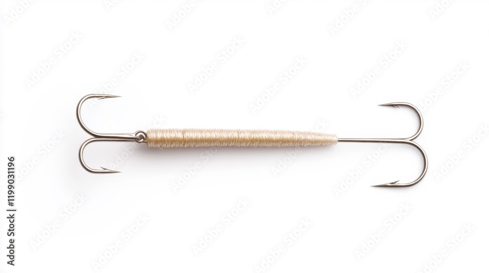 Fishing Hook Isolated on White Background. Generative AI Fishing Hook Isolated on White Background. Generative AI