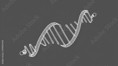 3D rendering as a line drawing of a biological molecule. A Small Helical Bundle Prepares Primer Synthesis by Binding Two Nucleotides that Enhance Sequence-Specific Recognition of the DNA Template. photo