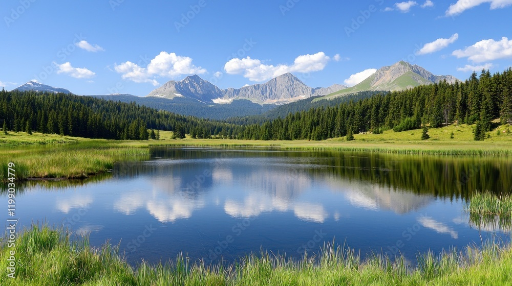 Serene Mountain Lake Reflection Serene Mountain Lake Reflection