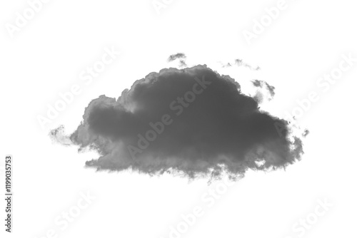 Black cloud isolated on transparent white background. PNG cloud. Dark storm cloud 3D rendering. Clip art, cut out, Design elements