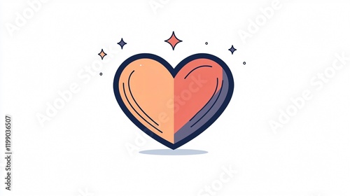 Heart Outline Icon Vector Isolated on White Background for Graphic Design Projects