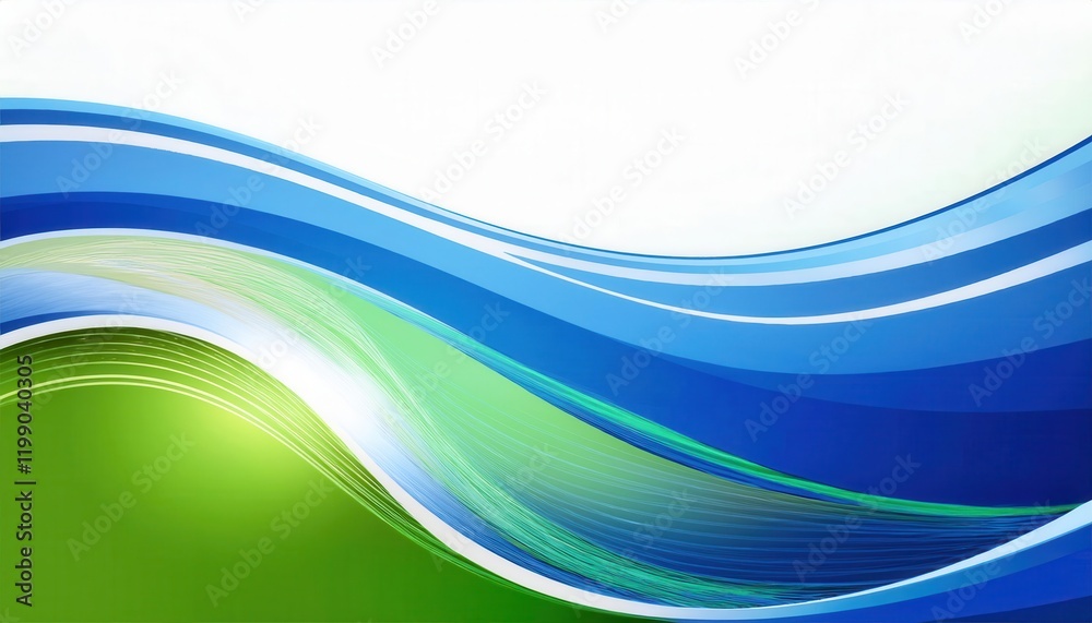 Fototapeta premium dynamic abstract wave background with blue and green curved lines, modern flowing motion design for business presentations or digital banner