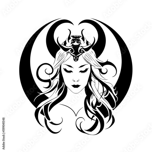 Lilith – A Stunning and Symbolic Representation of the Mythological Figure. Perfect for Spiritual Art, Esoteric Decor, Tattoos, Posters. Feminine Power, Mystery, and Independence