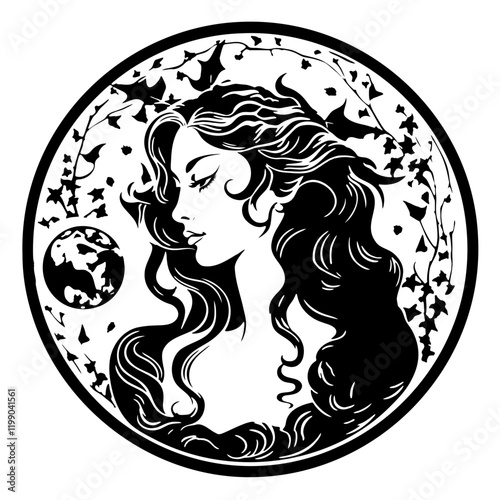 Lilith – A Stunning and Symbolic Representation of the Mythological Figure. Perfect for Spiritual Art, Esoteric Decor, Tattoos, Posters. Feminine Power, Mystery, and Independence