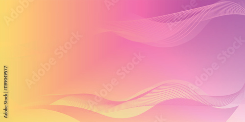 Abstract vector dot particles wave flowing smooth curve blue purple gradient color on white background. Futuristic technology concept.Suit for poster, banner, cover, website, flyer. Vector ilustration