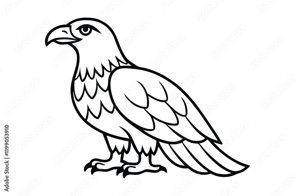 Fototapeta premium A cute Eagle hand drawing clean line art illustration.eps