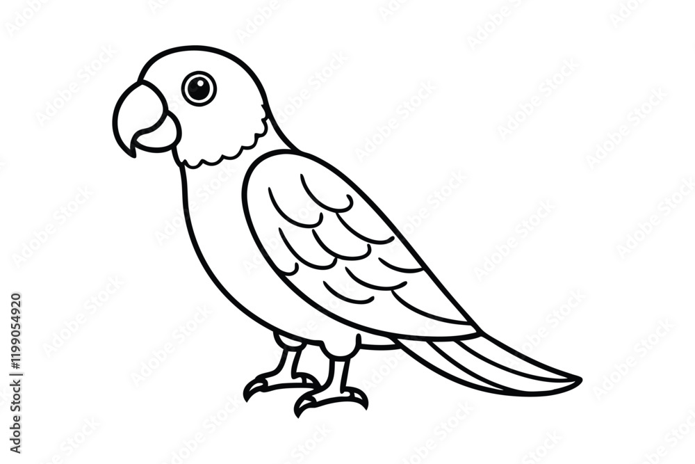 A cute Parrot hand drawing clean line art illustration.eps A cute Parrot hand drawing clean line art illustration.eps