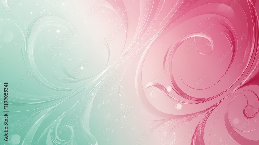 Abstract swirl pattern, Pink and green artwork, Fantasy background