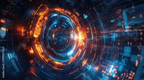 Wallpaper Mural Futuristic Abstract Background with Light Trails and Digital Patterns Torontodigital.ca