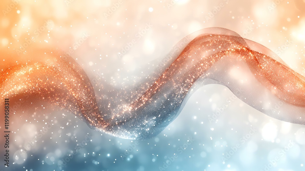 Fototapeta premium Abstract glowing wave design, bokeh background, digital art, website banner