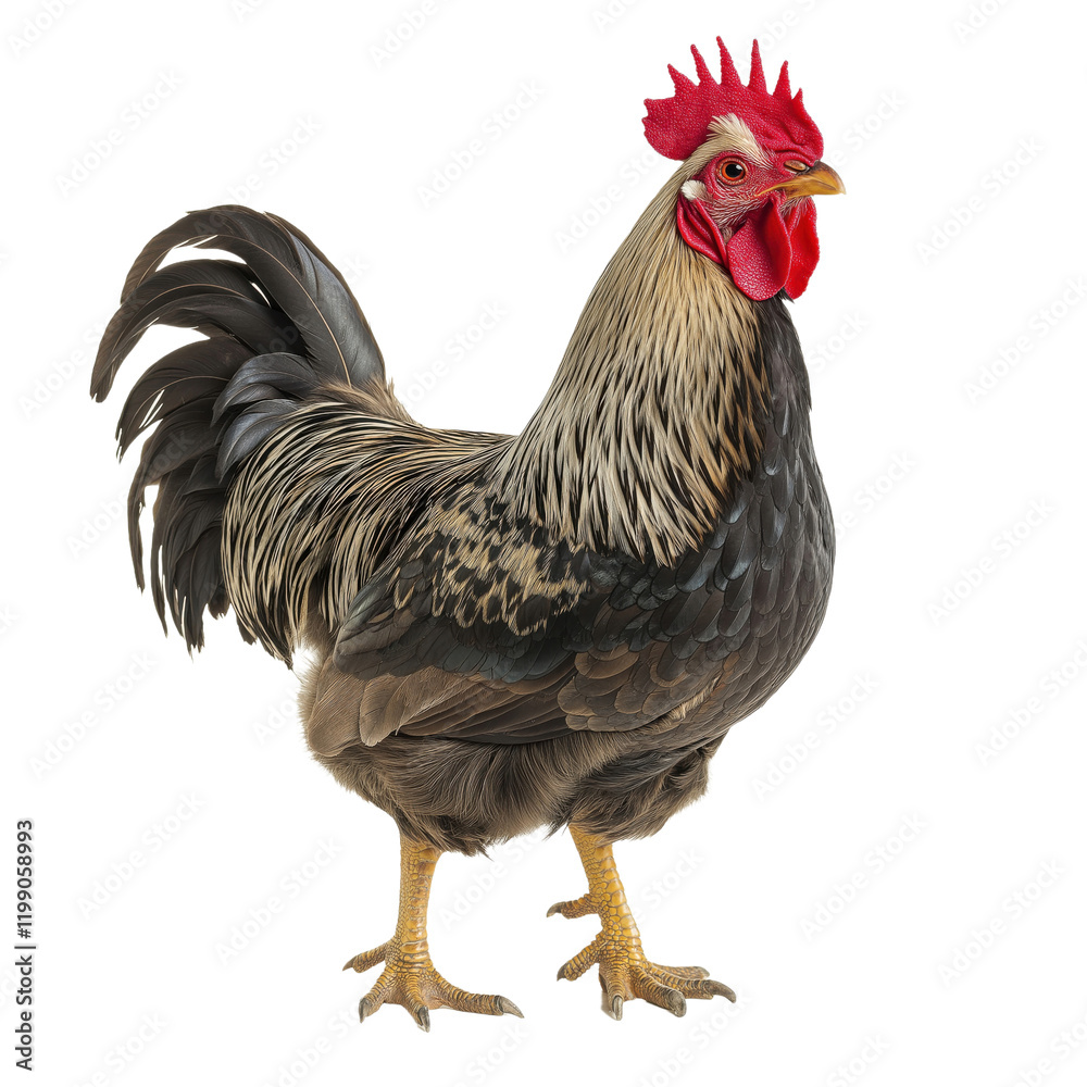 Fototapeta premium A animal from a farm, chicken photorealistic, on isolated transparent background