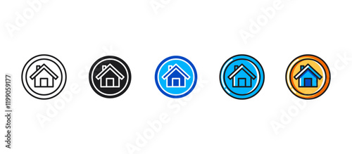 Home button icon in a flat style for websites, apps, and technology interfaces. Ideal for navigation, UI, UX, web design, and digital platforms, symbolizing home or main menu access.