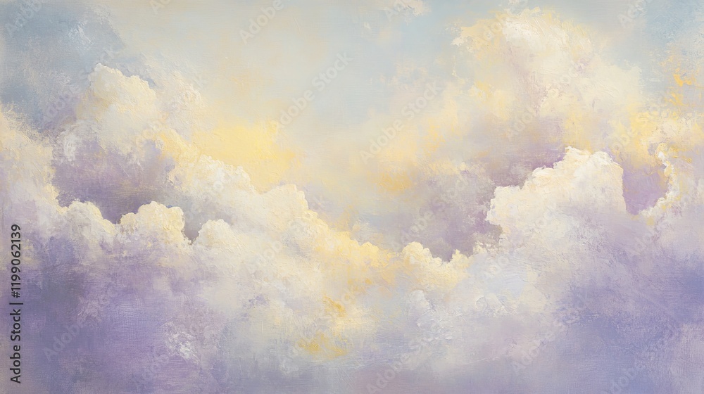 Soft Clouds in Sky, Pastel Tones in Sky, Dreamy Sky Image, Light and Airy Sky Art Soft Clouds in Sky, Pastel Tones in Sky, Dreamy Sky Image, Light and Airy Sky Art