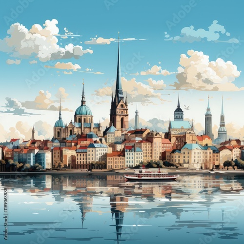 Clean Lines and Monochrome Contrast Representing Riga's Urban Charm