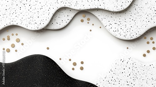 Wallpaper Mural Abstract black, white, gold wave design, minimal background, for presentation Torontodigital.ca